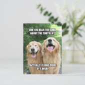 Funny Golden Retriever Tortilla Joke Meme Briefkaart (Staand voorkant)
