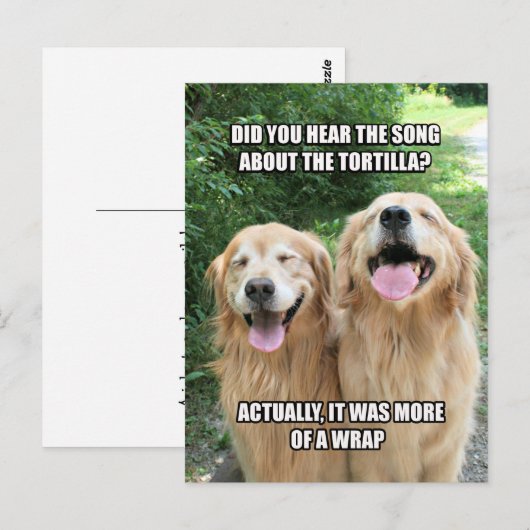 Funny Golden Retriever Tortilla Joke Meme Briefkaart (Voorkant / Achterkant)