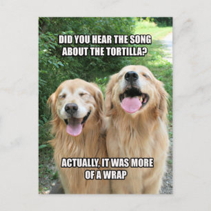 Funny Golden Retriever Tortilla Joke Meme Briefkaart