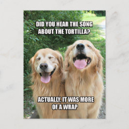 Funny Golden Retriever Tortilla Joke Meme Briefkaart