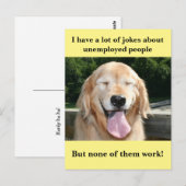 Funny Golden Retriever Werkloze mensen Joke Meme Briefkaart (Voorkant / Achterkant)
