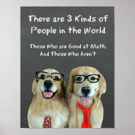 Funny Golden Retriever Wiskunde Joke Classroom Poster