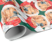 Funny Golden Retriever ziet kerstpatronen Cadeaupapier (Rol Hoek)