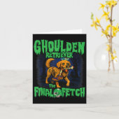 Funny Golden Retriever Zombie Halloween, Soky Ghou Kaart (Gele Bloem)