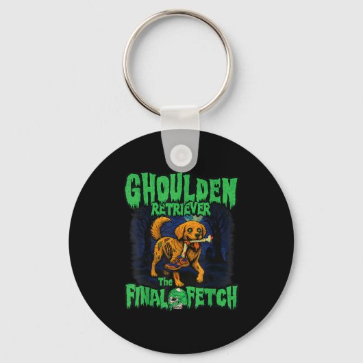 Funny Golden Retriever Zombie Halloween, Soky Ghou Sleutelhanger (Voorkant)