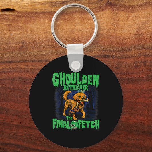 Funny Golden Retriever Zombie Halloween, Soky Ghou Sleutelhanger (Voorkant)