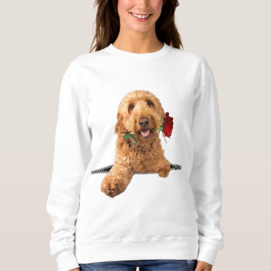Funny Goldendole Roos Zipper Dog Pocket Lover Trui (Voorkant)