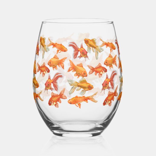 Funny Goldfish Bowl Wijnglas Zonder Voet (Voorkant)