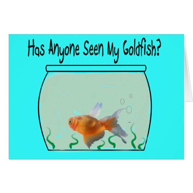Funny Goldfish en Bowl (Voorkant Horizontaal)