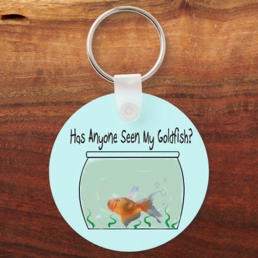 Funny Goldfish en Bowl Sleutelhanger (Voorkant)
