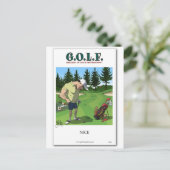 Funny golf afbeelding briefkaart (Staand voorkant)
