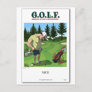 Funny golf afbeelding briefkaart