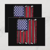 Funny Golf American Flag Golf Speler Golfe Bedankkaart (Voorkant / Achterkant)