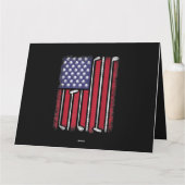 Funny Golf American Flag Golf Speler Golfe Kaart (Achterkant)