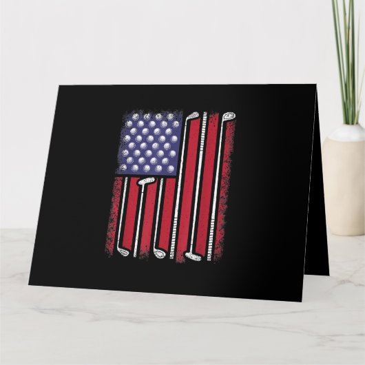 Funny Golf American Flag Golf Speler Golfe Kaart (Voorkant)
