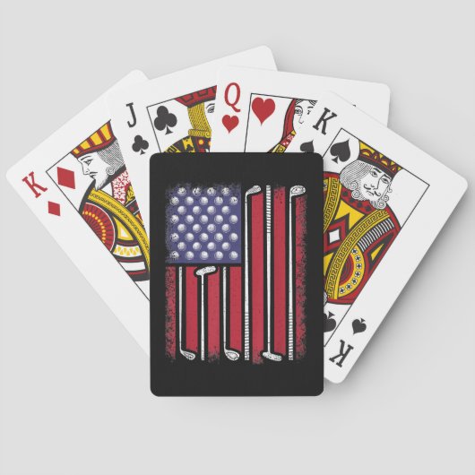 Funny Golf American Flag Golf Speler Golfe Pokerkaarten (Achterkant)