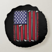 Funny Golf American Flag Golf Speler Golfe Rond Kussen (Achterkant)