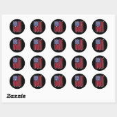 Funny Golf American Flag Golf Speler  Golfe Ronde Sticker (Vel)