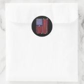 Funny Golf American Flag Golf Speler  Golfe Ronde Sticker (Tas)