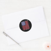 Funny Golf American Flag Golf Speler  Golfe Ronde Sticker (Envelop)