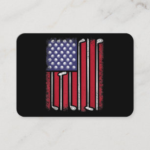 Funny Golf American Flag Golf Speler Golfe Visitekaartje