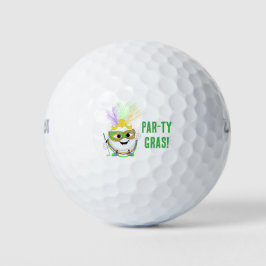 Funny Golf Ball Celebrating Mardi Gras  Golfballen