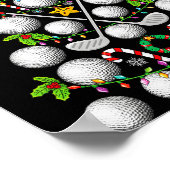 Funny Golf Ball Christmas Tree Christmas Golf Love Poster (Hoek)