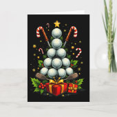 Funny Golf Ball Christmas Tree Santa Hat Xmas Tee  Kaart (Voorkant)