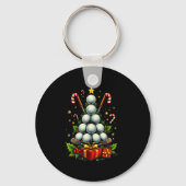 Funny Golf Ball Christmas Tree Santa Hat Xmas Tee  Sleutelhanger (Voorkant)