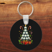 Funny Golf Ball Christmas Tree Santa Hat Xmas Tee  Sleutelhanger (Voorkant)