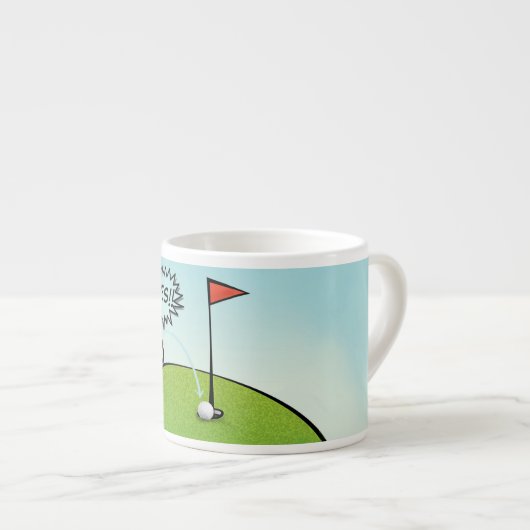 FUNNY GOLF BALL, GOLFER ESPRESSO COFFEE MOK (Voorkant rechts)
