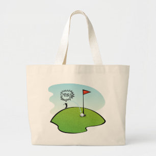 FUNNY GOLF BALL HOLE IN ÉÉN, GOLFER GIFT GROTE TOTE BAG