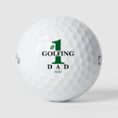 Funny Golf Balls #1 Best Golfing Dad Monogramed Golfballen (Voorkant)