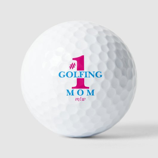 Funny Golf Balls #1 Best Golfing Mam Monogrammed Golfballen (Voorkant)
