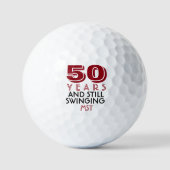 Funny Golf Balls 50th Birthday Party Monogrammed Golfballen (Voorkant)