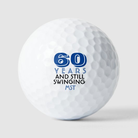 Funny Golf Balls 60th Birthday Party Monogrammed Golfballen (Voorkant)