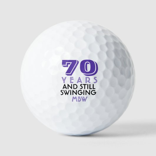Funny Golf Balls 70th Birthday Party Monogrammed Golfballen (Voorkant)