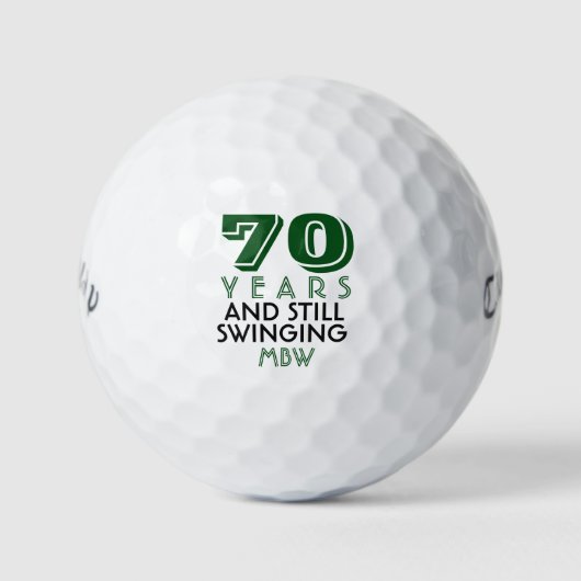 Funny Golf Balls 70th Birthday Party Monogrammed Golfballen (Voorkant)