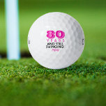 Funny Golf Balls 80th Birthday Party Monogrammed Golfballen<br><div class="desc">Je golfer die tachtig wordt, zal een lach krijgen van deze gepersonaliseerde Golf Balls. Biedt een ontwerp met tekst die "80 jaar en nog steeds zwevend" luidt. (U kunt het aantal in om het even welk jaar en kleur in uw keus veranderen.) Personaliseer met monogrammed initialen, naam of datum. Een...</div>