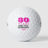 Funny Golf Balls 80th Birthday Party Monogrammed Golfballen (Voorkant)