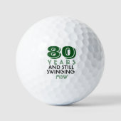 Funny Golf Balls 80th Birthday Party Monogrammed Golfballen (Voorkant)