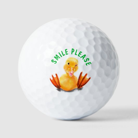 Funny Golf Balls Playful Duck - Smlie Please Golfballen (Voorkant)