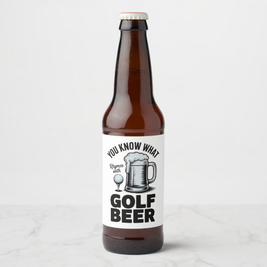 Funny Golf Beer Golfer Gift Beer Humor Golfing Bier Etiket (Voorkant)