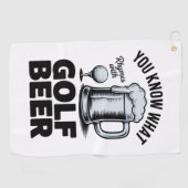 Funny Golf Beer Golfer Gift Beer Humor Golfing Golfhanddoek (Horizontaal)