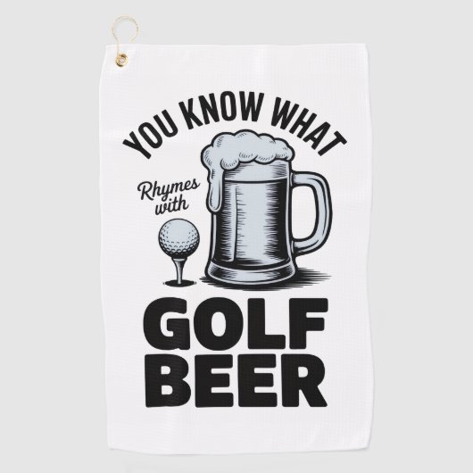 Funny Golf Beer Golfer Gift Beer Humor Golfing Golfhanddoek (Voorkant)