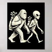 Funny Golf Bigfoot Sasquatch Alien Ufo Golfer  Poster (Voorkant)