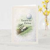 Funny Golf Birthday Card | Learn to Drive Humor Kaart (Gele Bloem)