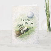 Funny Golf Birthday Card | Learn to Drive Humor Kaart (Voorkant)