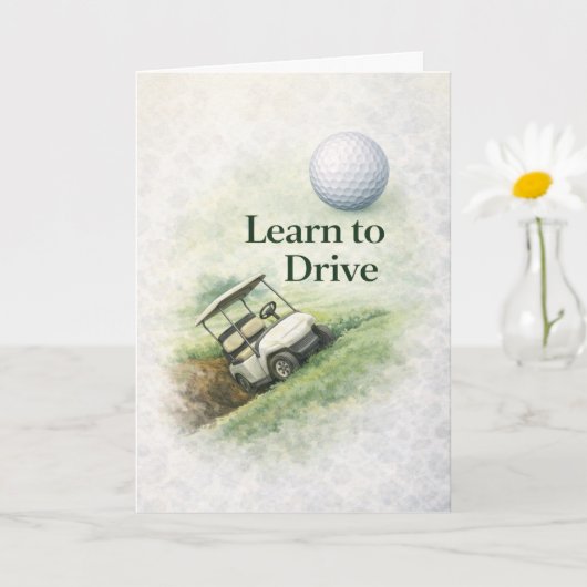 Funny Golf Birthday Card | Learn to Drive Humor Kaart (Kleine Plant)
