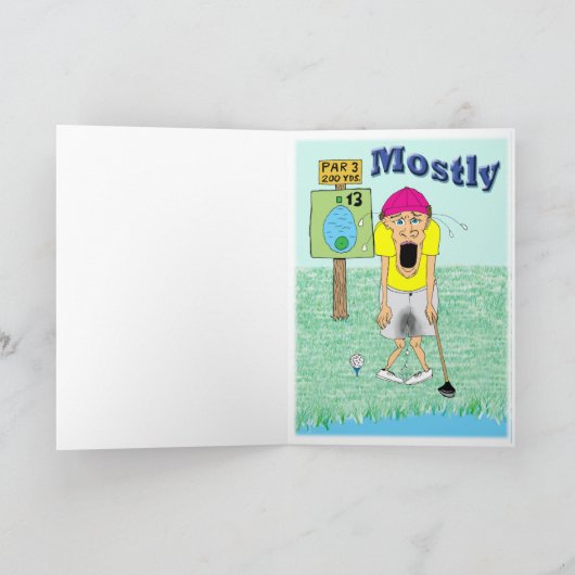 Funny Golf Birthday Kaart (Binnen)